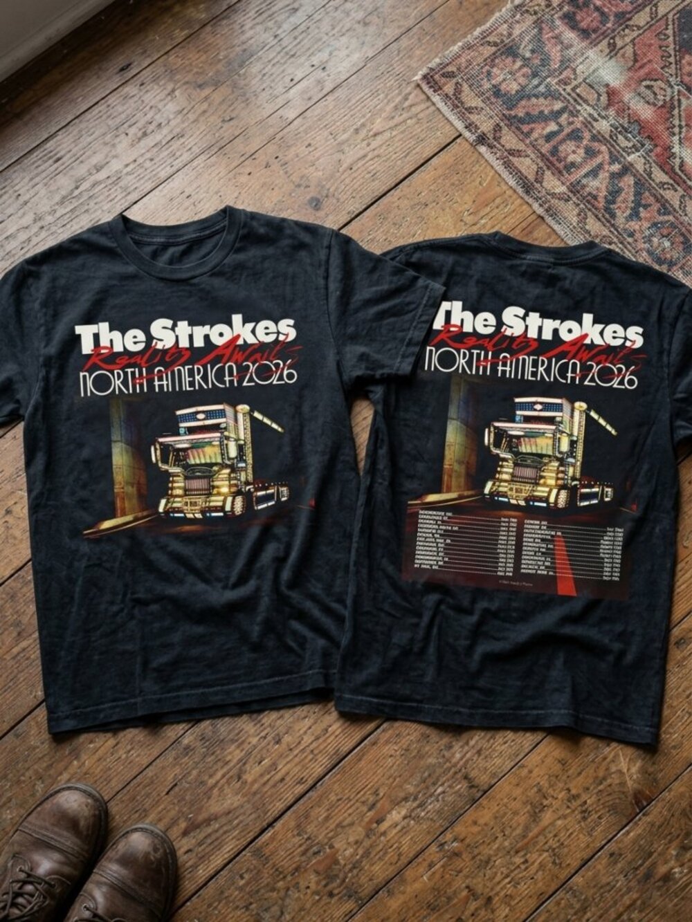 The Strokes Reality North America 2026 Tour Vintage Rock Band Tee
